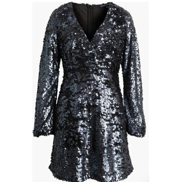 NWT $228 French Company Bisma Sequin Cocktail Dress, Sz US 6 (LL-1127) - Picture 4 of 10
